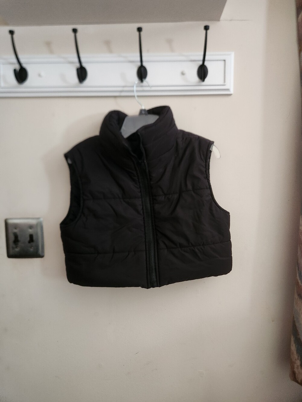 🎉 Cropped Black Puffy Vest